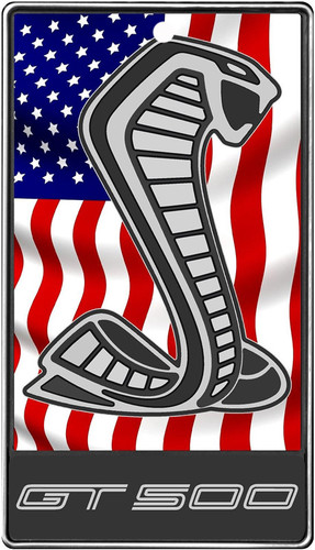 Magnet - Shelby GT500 USA Flag Metal 4.5"