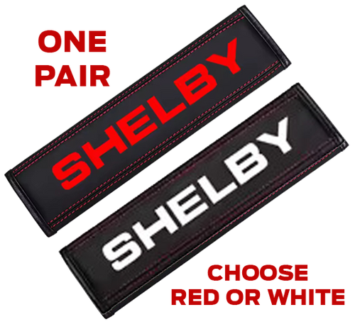 Seat Belt Shoulder Pads - Printed SHELBY Logo
