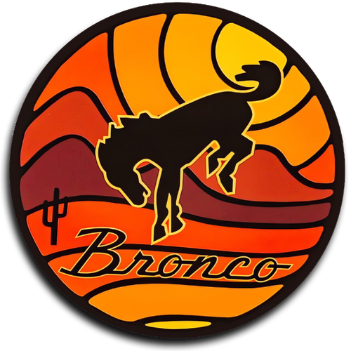 Bronco Old West Decal 3"