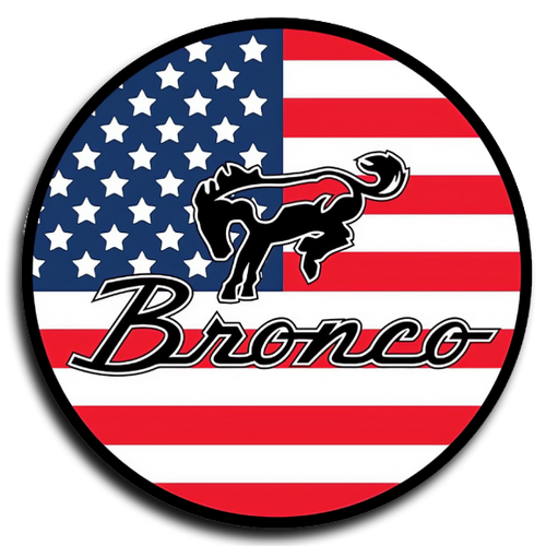 Bronco American Flag Decal 3"