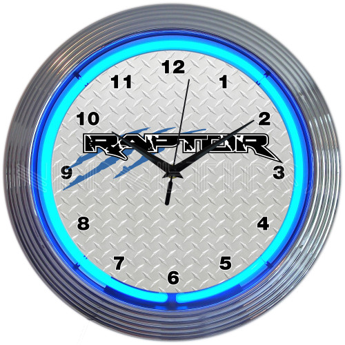 Neon Clock - Ford Raptor F150/Bronco in Blue Neon 8FRDRB