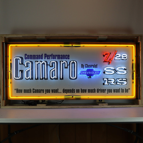 Camaro Command Neon Sign in Can - HUGE * 5 Ft Wide 9CPCAM