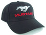 Mustang Running Horse Hat - Black with Red Text