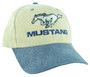 Mustang Running Horse Hat - Tan & Blue