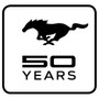 Mustang 50 YEARS Rectangular Wave Black Key Fob