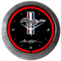 Neon Clock - Ford Mustang Tri-Bar Red Neon