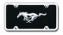 License Plate & Frame - 3D Mustang Running Horse Black Acrylic License Plate Kit