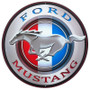 Mustang Round Embossed Tin Sign