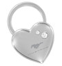 Mustang Heart Shaped Key Chain w/Clear Swarovski Crystals