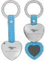 Blue Heart Mustang Hidden Photo Keychain