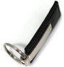 Key Chain - Black Leather Mustang Tri-Bar Logo