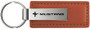 Key Chain - Brown Leather Mustang Tri-Bar Logo
