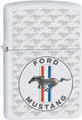 Mustang - White Matte Tri-Bar Logo ZIPPO Lighter