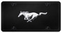 License Plate & Frame - 3D Mustang Running Horse Black on Black Acrylic License Plate Kit