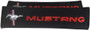 Seat Belt Pads - Mustang Tri-Bar Logo - Red