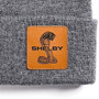 Beanie - Shelby Grey Leather Patch