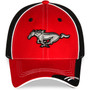 Red on Black Mustang Running Horse Hat