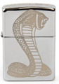 ZIPPO - Shelby Gold Cobra Snake Engraved Lighter - Chrome