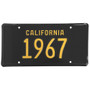 License Plate - 1967 CA Black & Gold