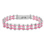 Timing Chain w/Crystals - Pink/Silver - Slim