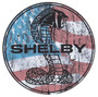 Magnet -  Shelby Snake Flag with Border Round 3.5"