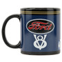 Mug - Ford V8 Logo in Black & Blue - 16oz. Coffee Mug