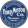 Ford Motor Co Service Round Embossed Tin Sign