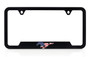 License Plate Frame - Mustang Horse Patriotic - Black Plastic