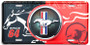 Ford Mustang Since '64 Embossed License Plate - Red & Black