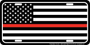 THIN RED LINE FireFighter Support Embossed License Plate