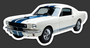 Magnet - Shelby GT350 White & Blue Stripes Mustang 3"