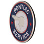 Pontiac Service Round Embossed Metal Magnet