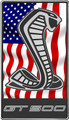 Magnet - Shelby GT500 USA Flag Metal 4.5"