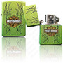 ZIPPO - Harley Davidson Green Bar & Shield Logo Lighter