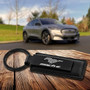 Ford Mach E Mustang Black Leather w/ White Logo Key Chain