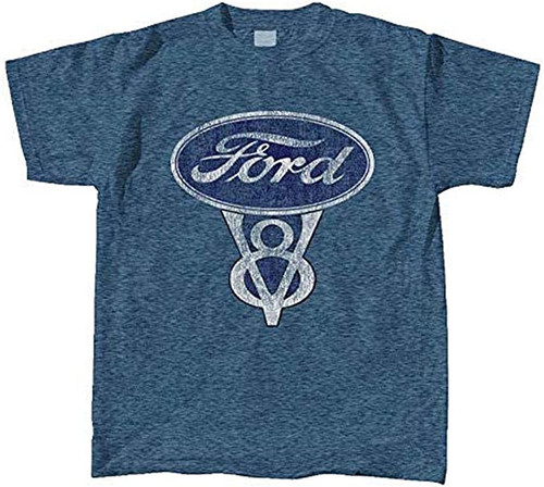 Ford Vintage V8 Logo Distressed T-Shirt - StangStuff