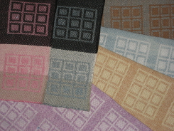 samples of 8 shaft handwoven Dye-Lishus® cotton dyed after weaving