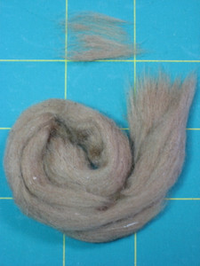 Chestnut brown dyed cotton sliver