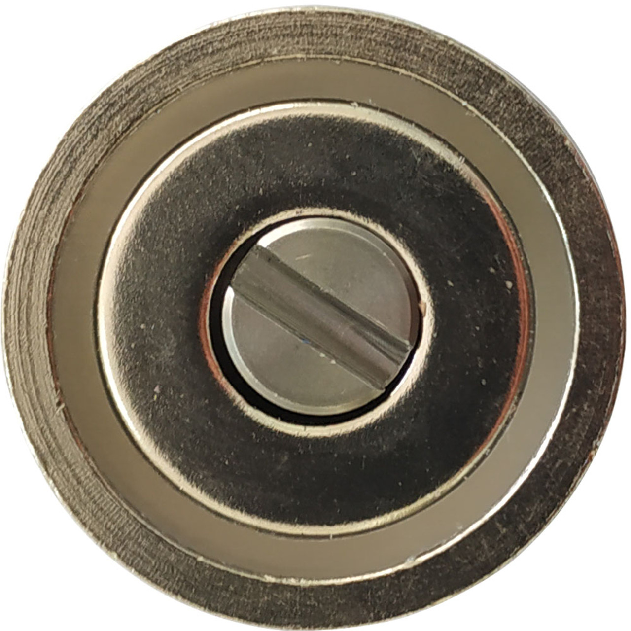 Neodymium Magnet Cup with Floating 1/4-20 Stainless Steel Screw.
Front Side.  Attaches flat on steel surfaces.