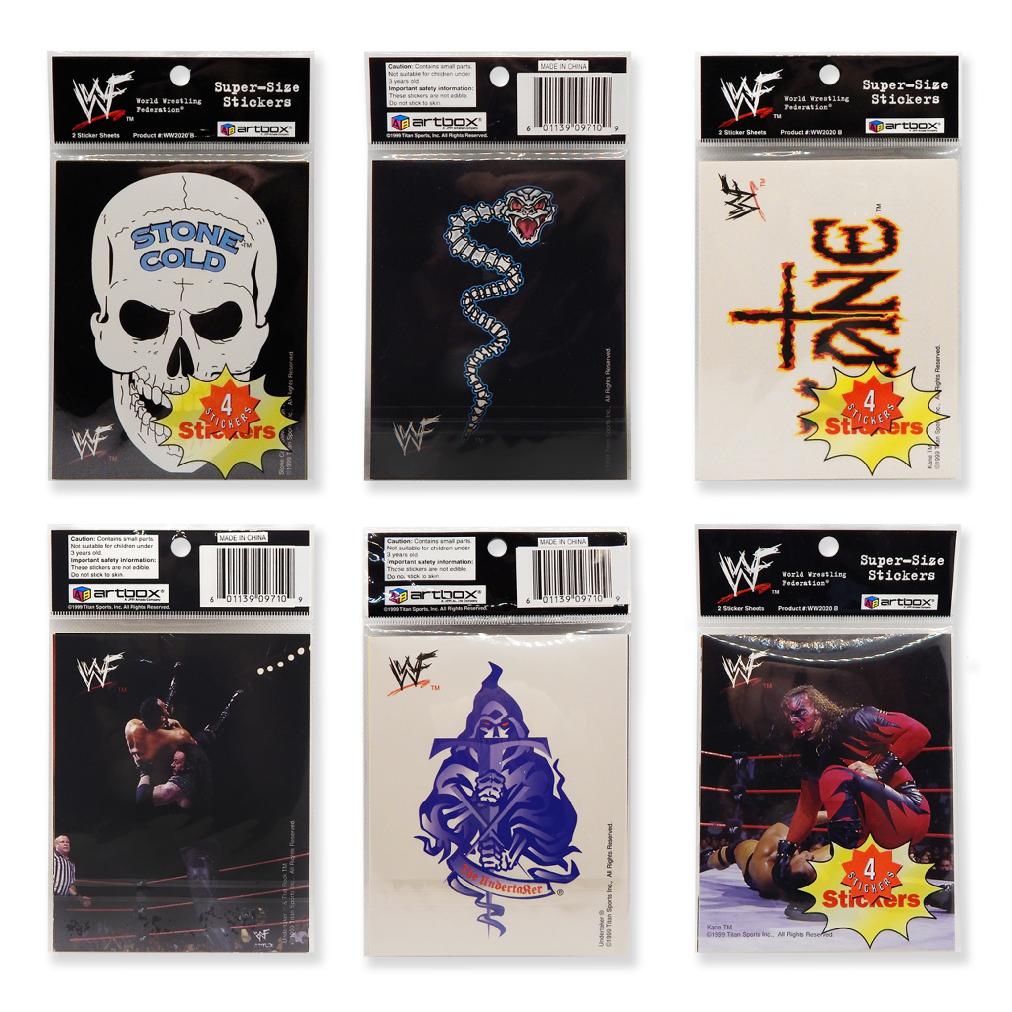 Vintage Wrestling Stickers WWF 2000 World Wrestling Federation Set