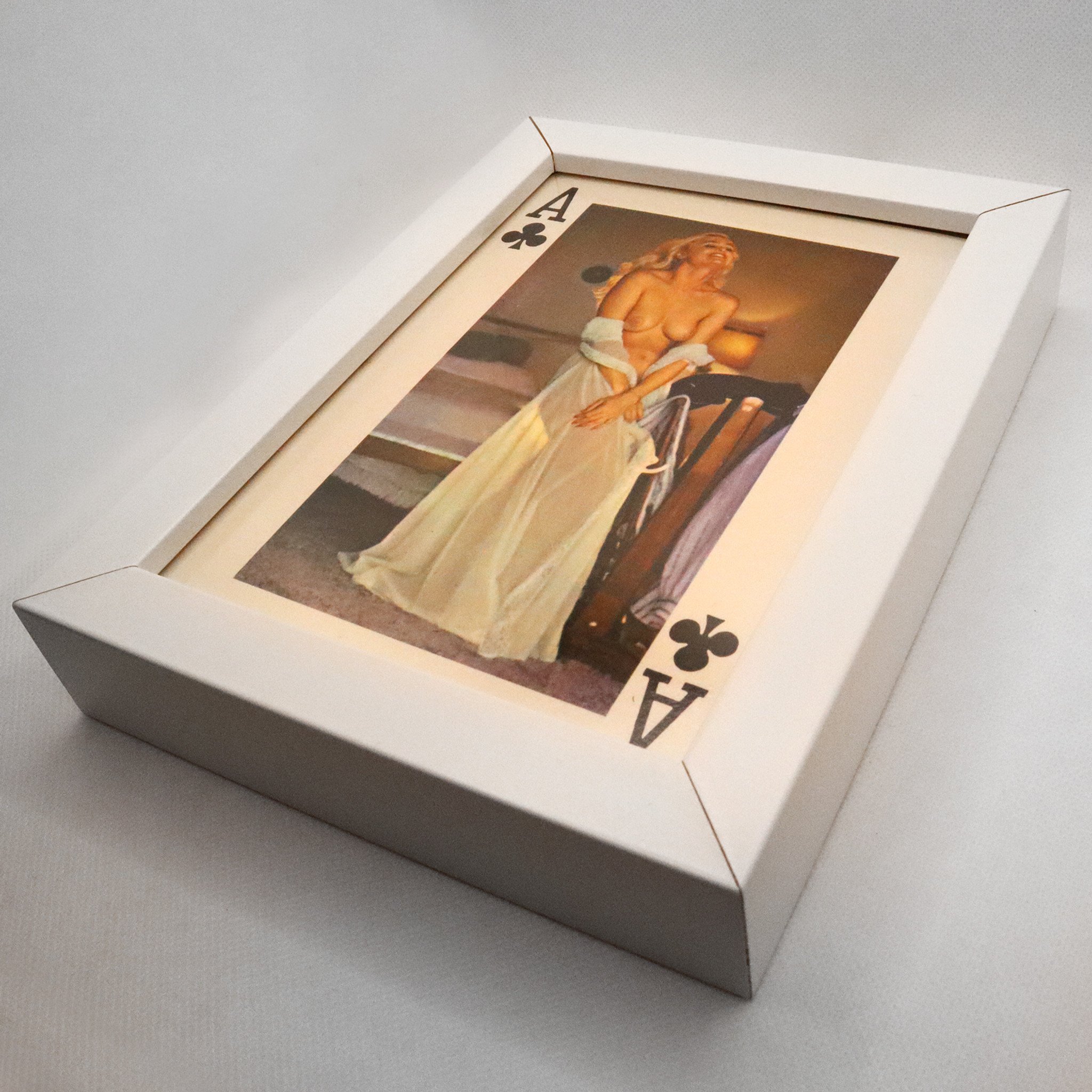 Vintage Framed Jumbo Risque Playing Cards