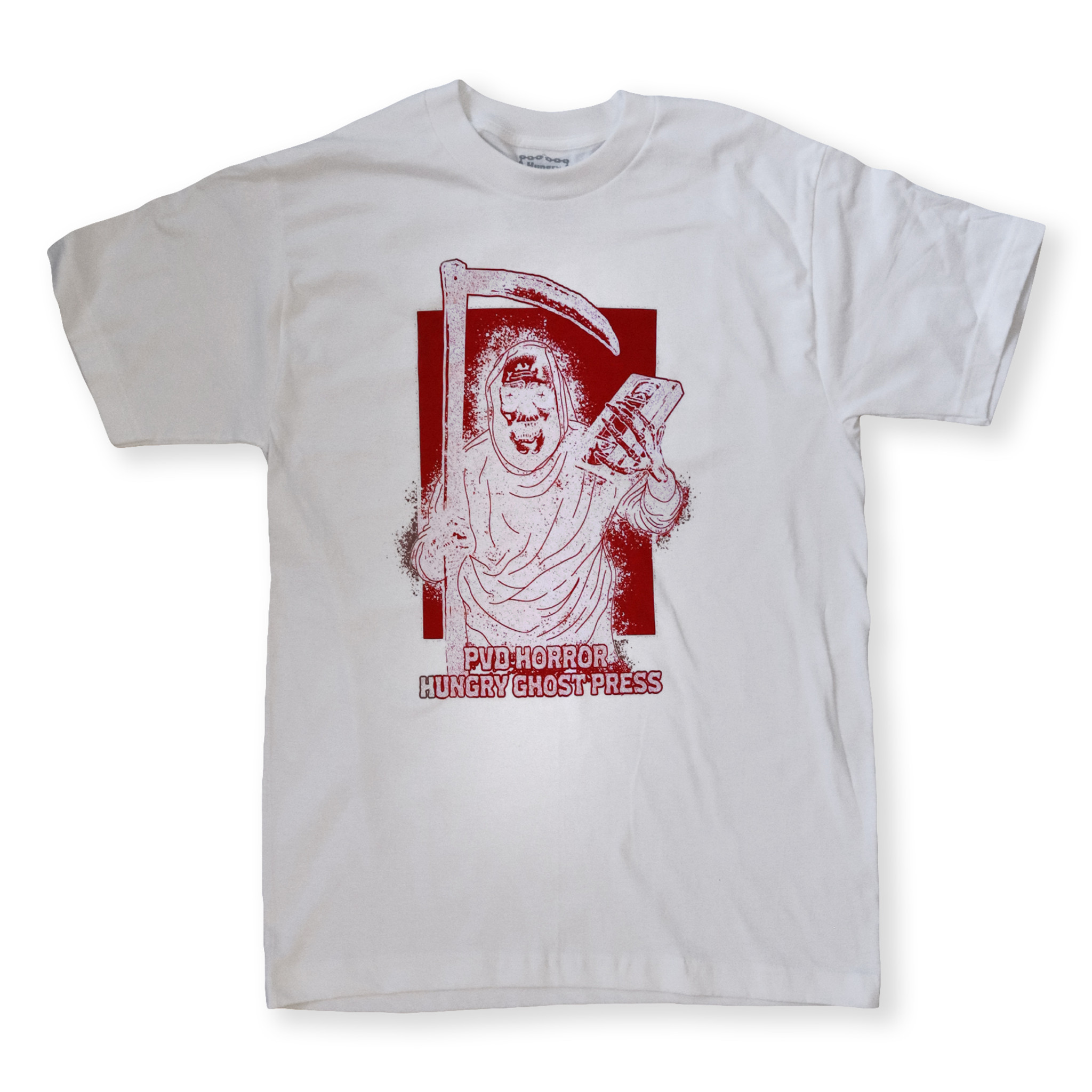 Rewind or Die PVD Horror x Hungry Ghost Press Tee White
