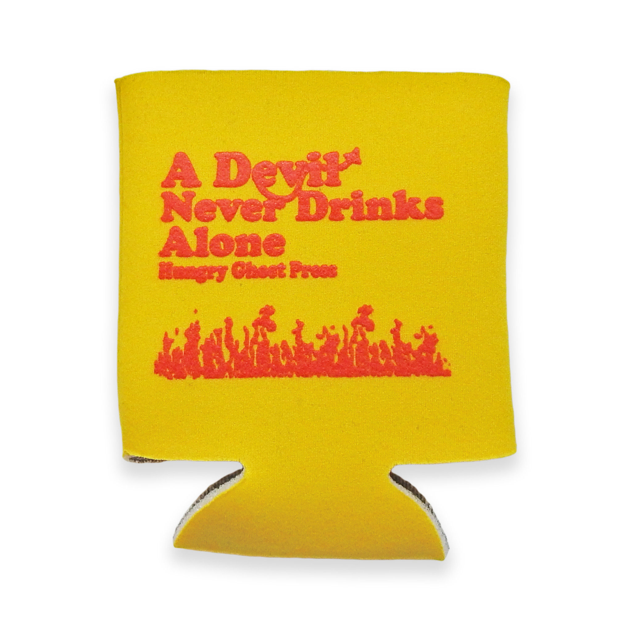 Can Koozie: Never Drink Alone -Red