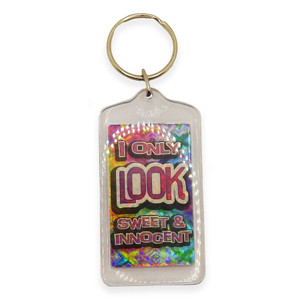 I Only Look Sweet and Innocent Vintage Keychain
