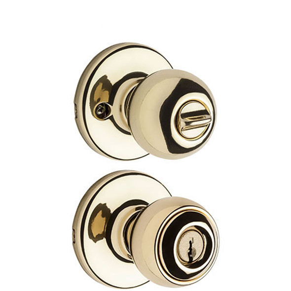 Kwikset Polo Keyed Entry Knob - Polished Brass