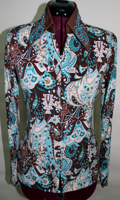 Teal N Chocolate Paisley                              1040