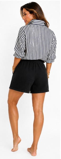 BLACK BLACK 100% COTTON DRAWSTRING EVERYDAY DRESSY SHORT