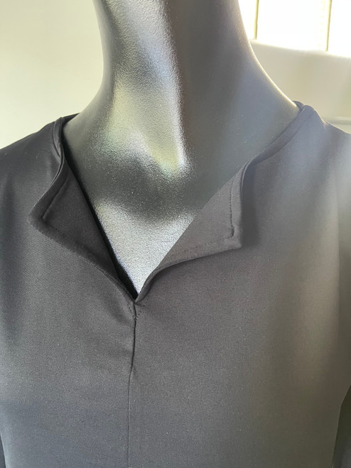 SLC BLACK DOUBLE FRONT SPLIT NECK TUNIC SLC BLACK DOUBLE FRONT SPLIT NECK TUNIC