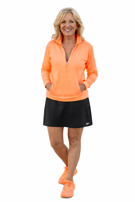 BLACK BLACK COTTON FLEECE EVERYDAY SKIRT WITH POCKETS