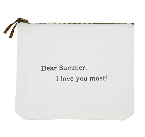 SB CANVAS ZIP MAKE UP BAG DEAR SUMMER